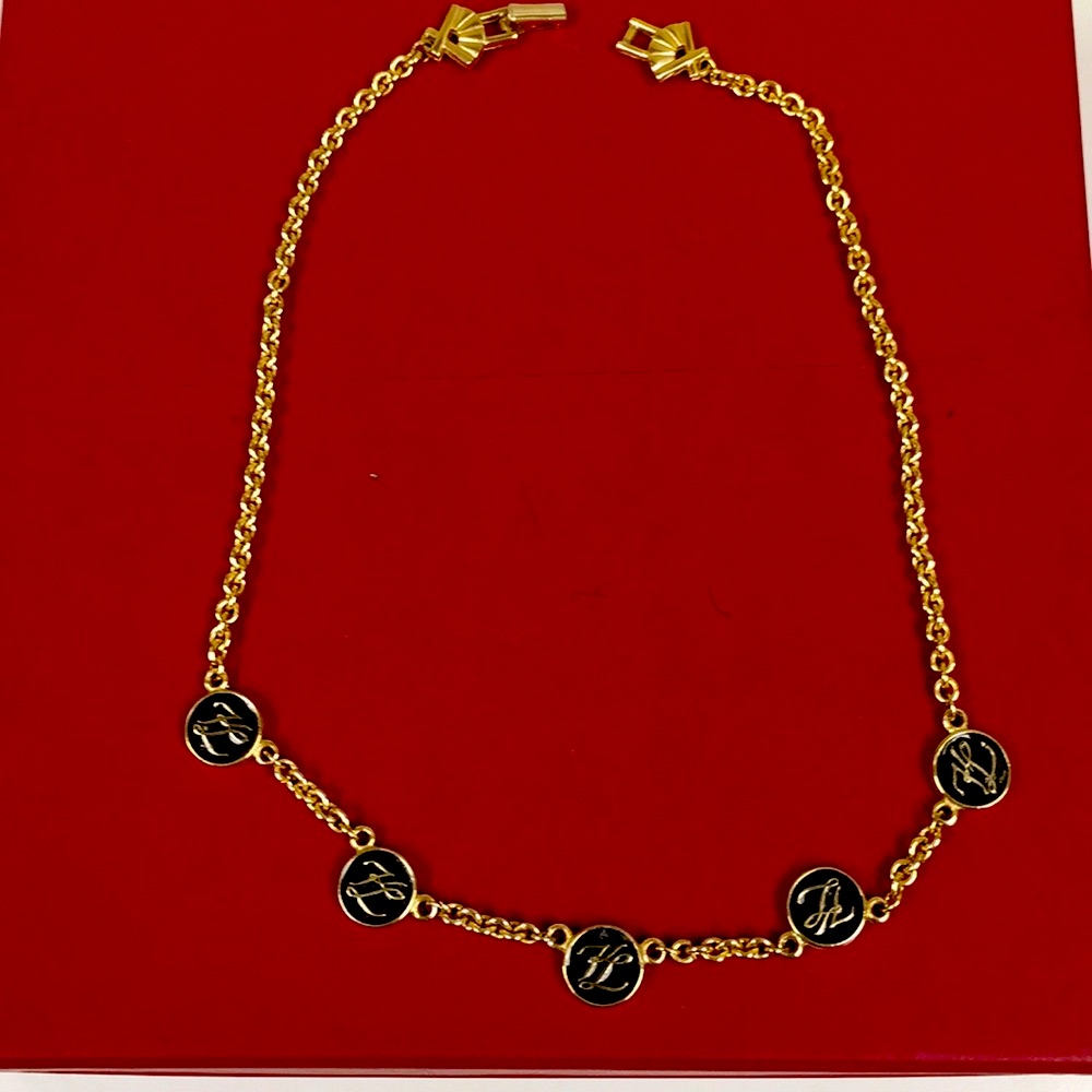 Karl Lagerfeld Vintage Signature Necklace Rare 399$